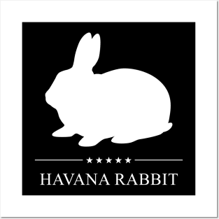 Havana Rabbit White Silhouette Posters and Art